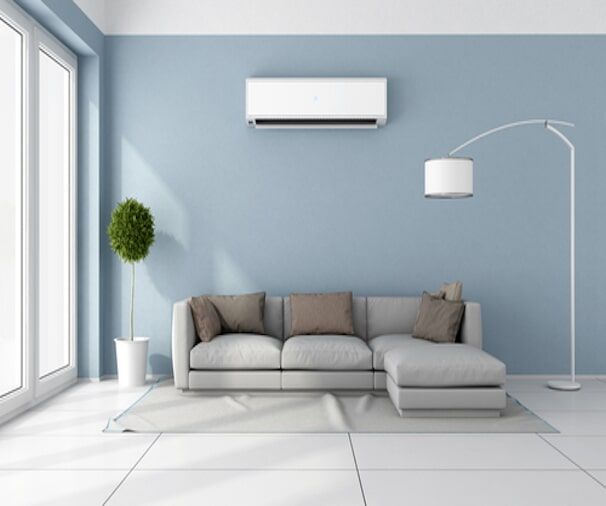 Living Room with Air Conditioning Unit — Electrical Services in Cairns, QLD