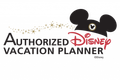 A logo for an authorized disney vacation planner with a mickey mouse head.