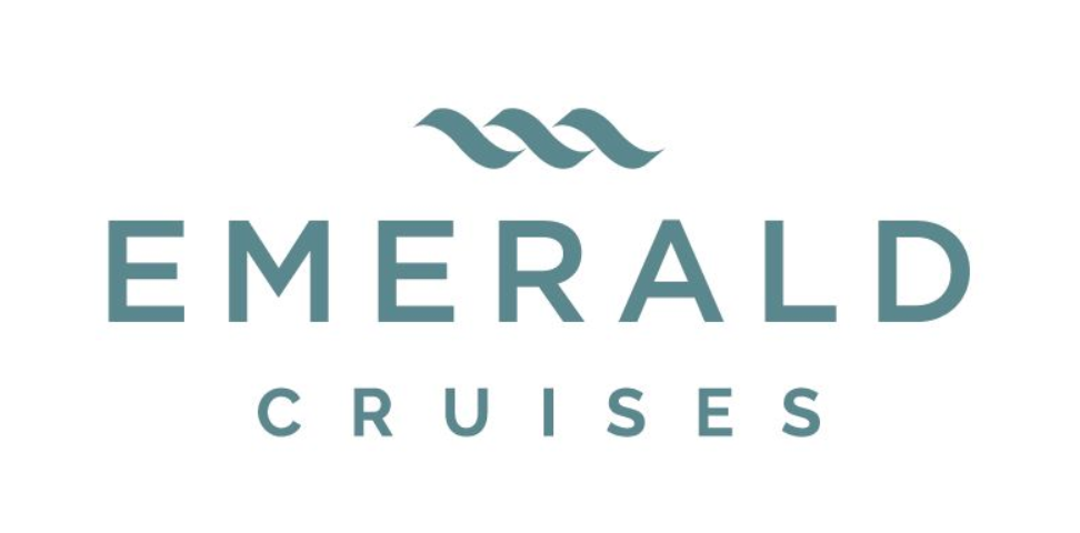 Emerald Cruises logo featuring turquoise waves above the word 