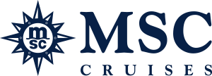 MSC Cruises logo with a compass rose graphic and the company name in blue.