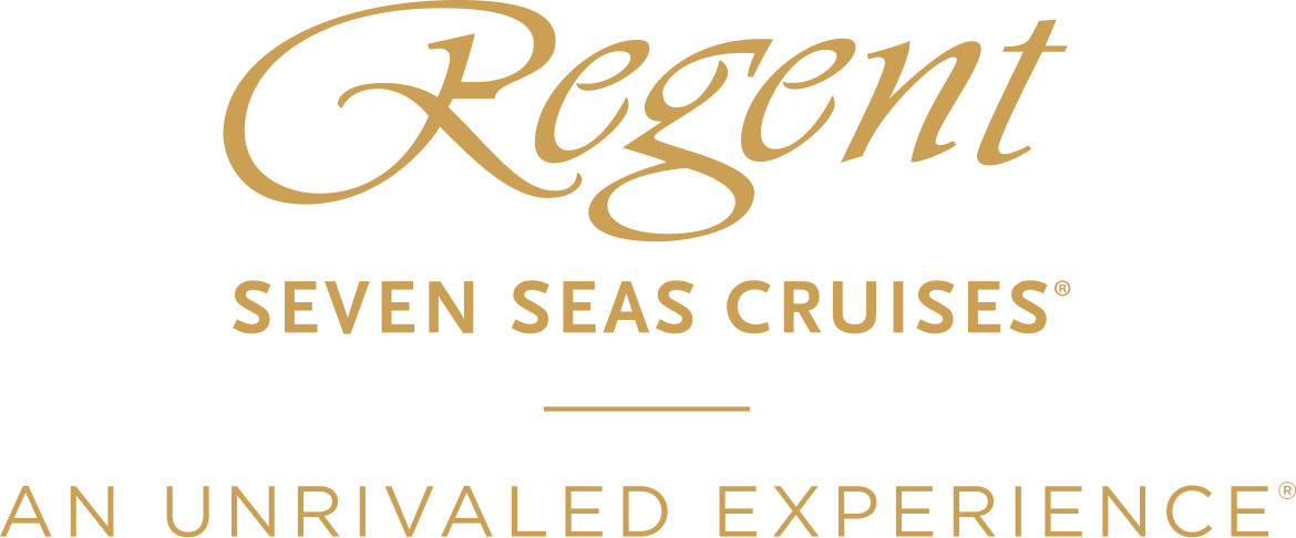 Regent Seven Seas Cruises logo in gold with the tagline 