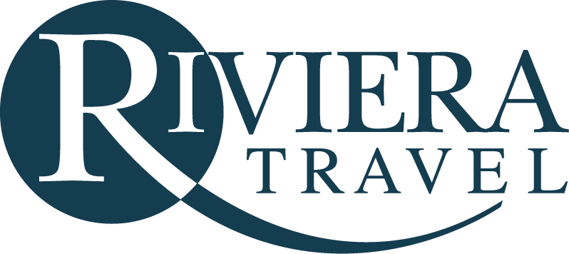 Riviera Travel logo with navy blue circle and wordmark.