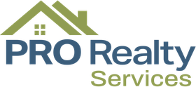 Logo of PRO Realty Services: green house icon above blue text.