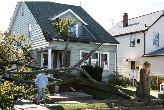 Homeowner distraught over storm damage. Restoration 1 of Morris County, New Jersey.