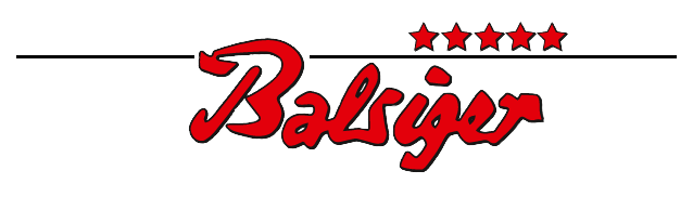 Das Wort „Balsiger“ ist in Rot auf weißem Hintergrund geschrieben.