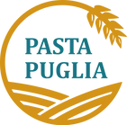 Ein Logo für Pasta Puglia mit einem Weizenfeld in der Mitte.