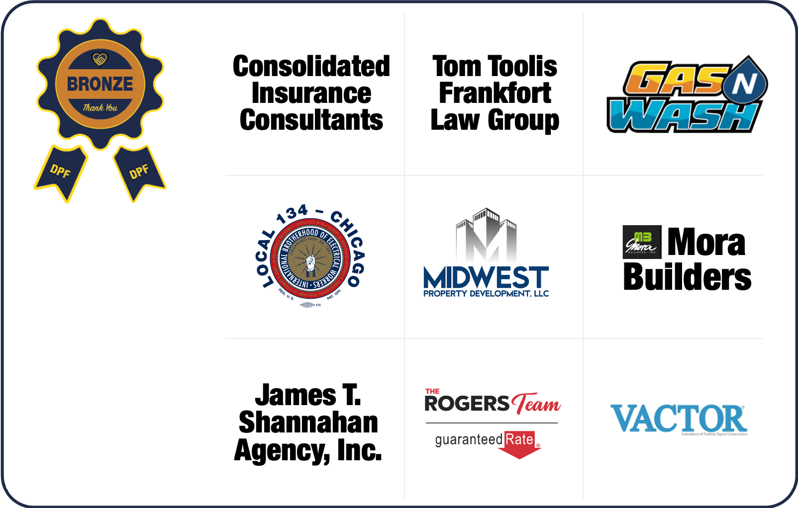 A collage of logos including james t. shannahan agency inc.