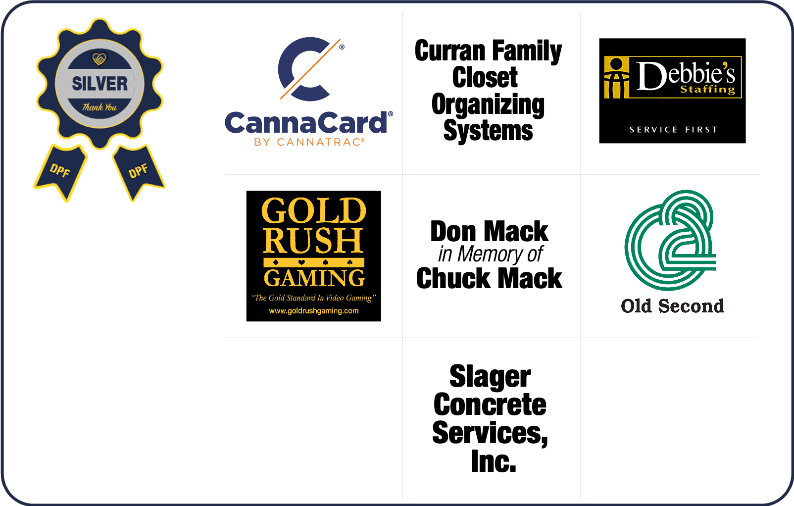 A collage of logos including cannacard and gold rush gaming