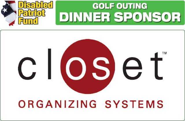 A golf outing dinner sponsor is closet organizing systems