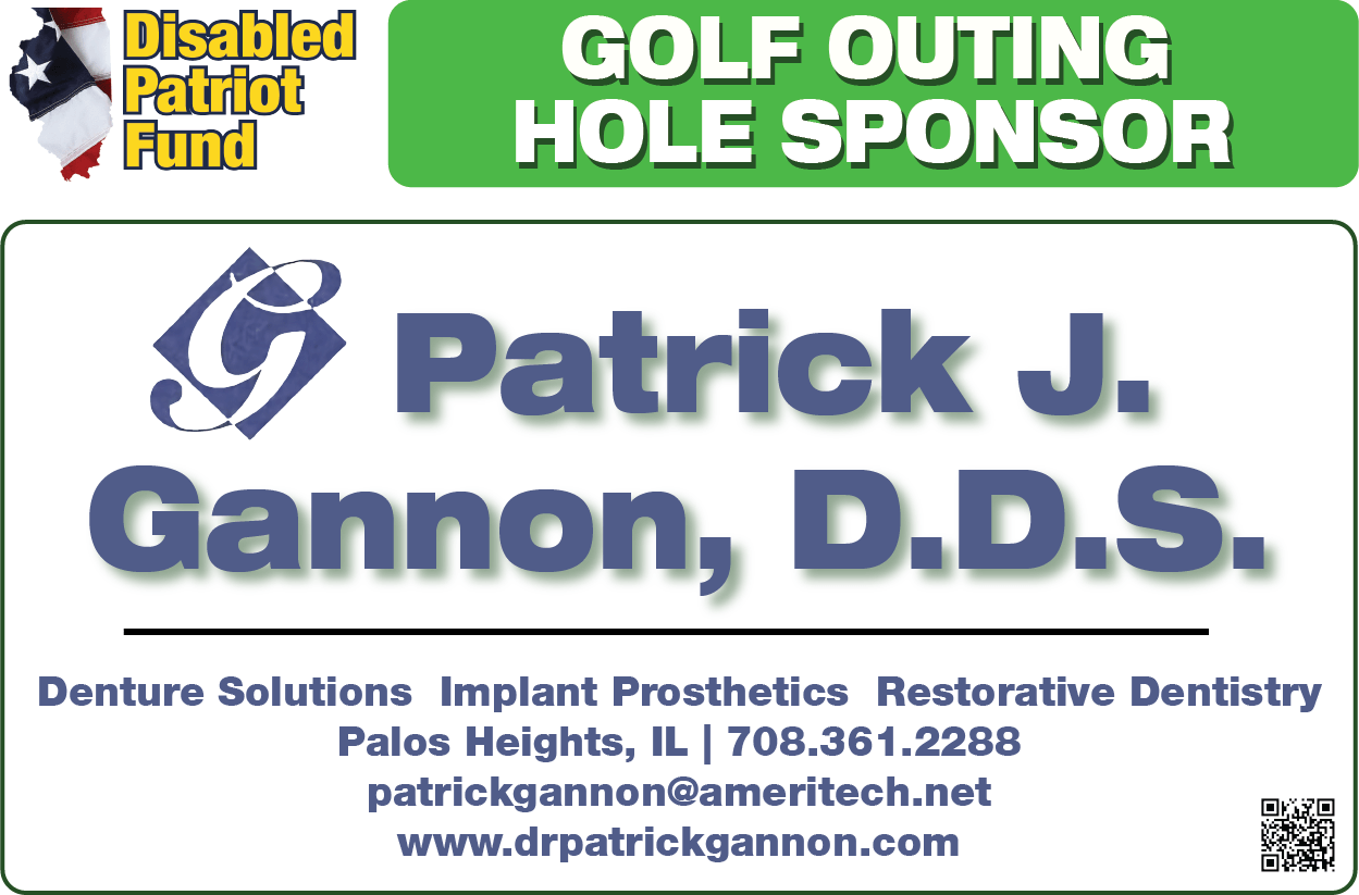A golf outing hole sponsor for patrick j. gannon d.d.s.