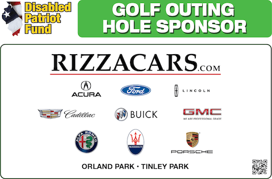 A golf outing hole sponsor is rizzacars.com