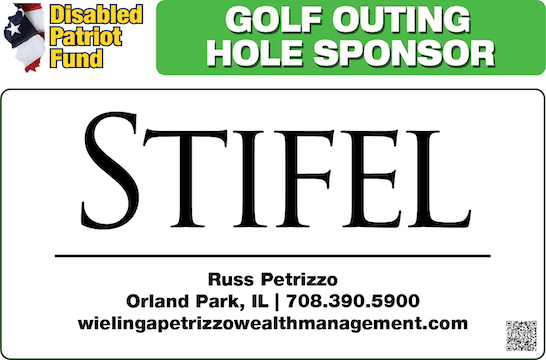 A sign that says golf outing hole sponsor stifel