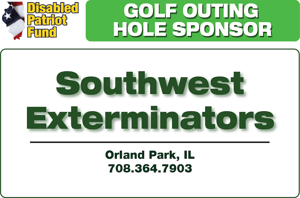 A golf outing hole sponsor for southwest exterminators in orland park il
