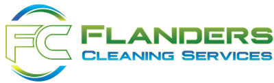 Flanders Cleaning Services logo in the footer of the website