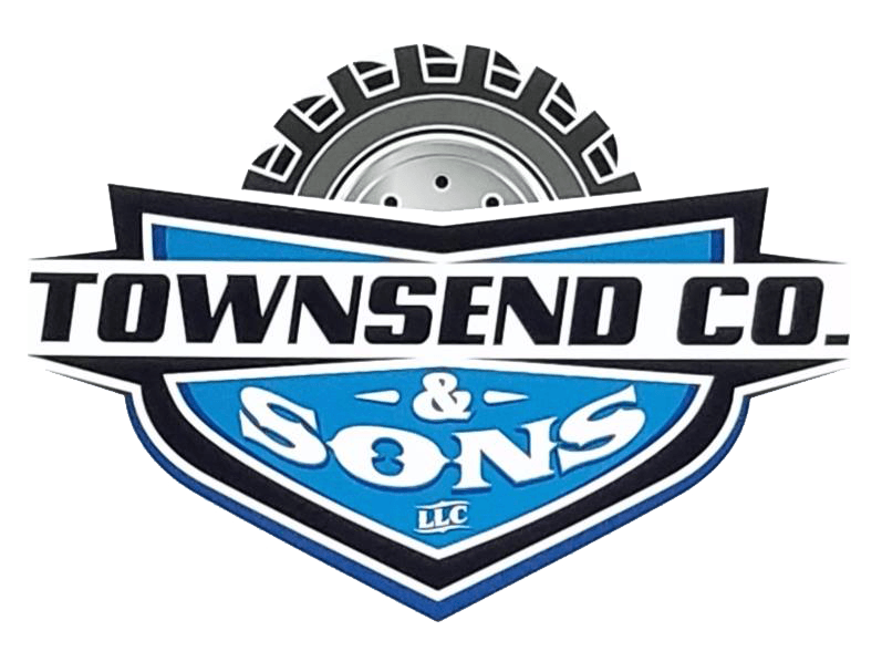 A blue and black logo for townsend co. and sons