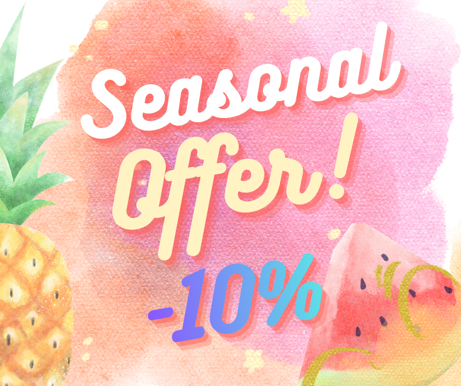 Seasonal offer, summer special, summer deal
