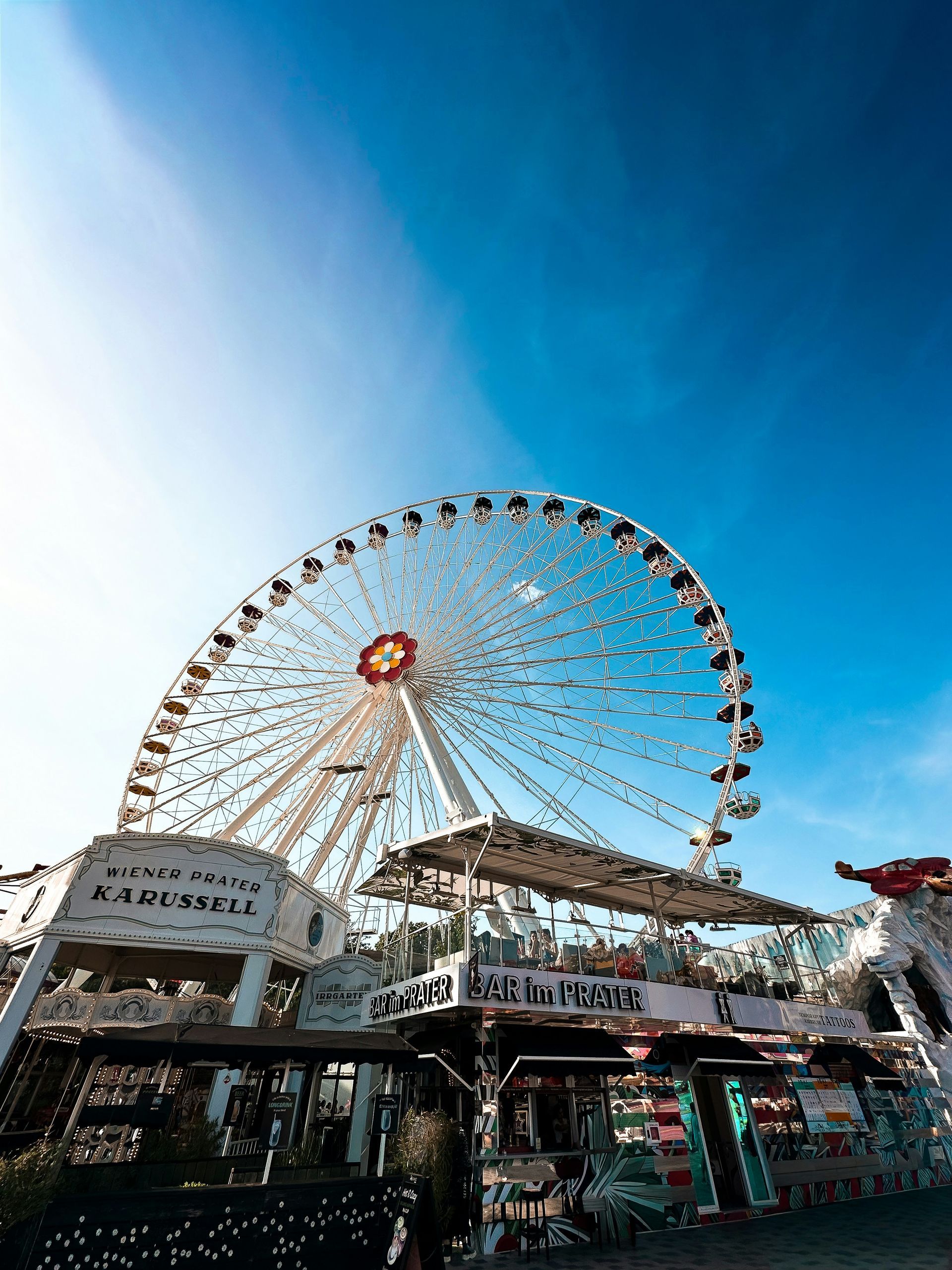the famous Vienna Ferris Wheel in the Wiener Prater