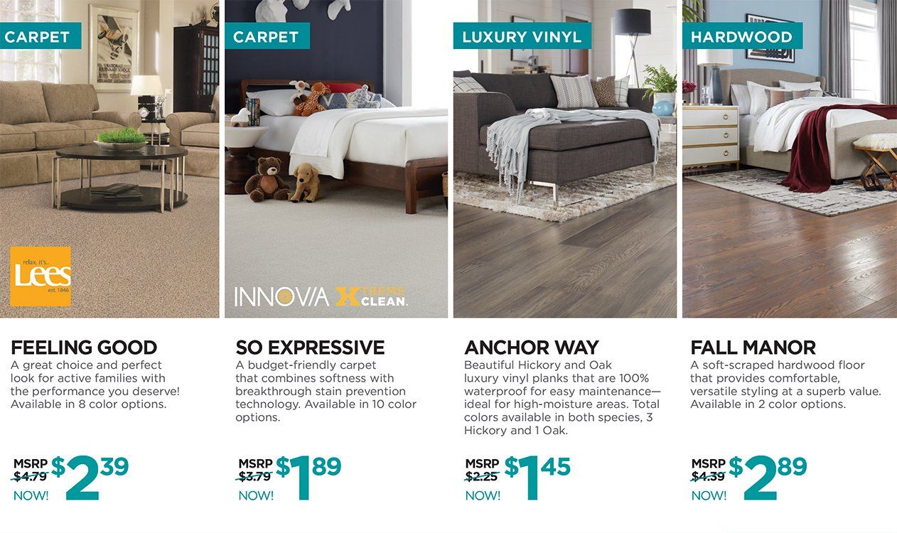 Carpet, Luxury Vinyl, and Hardwood Flooring Sale Items in Hanford