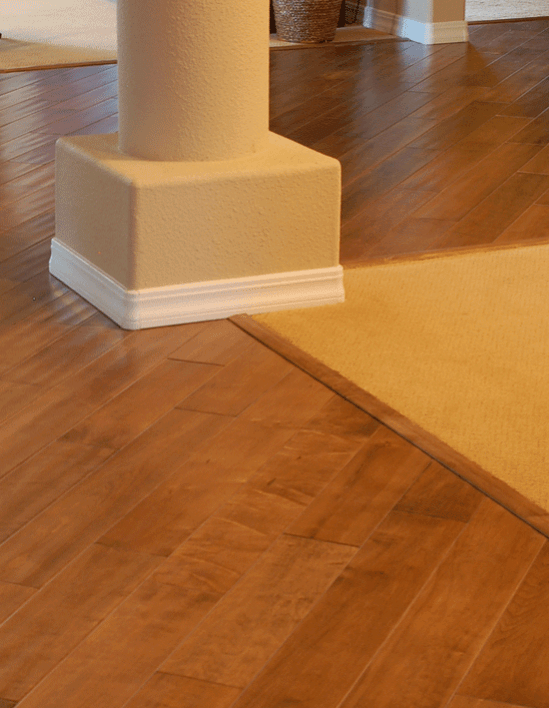 Hardwood meets Berber carpet, Lemoore, CA