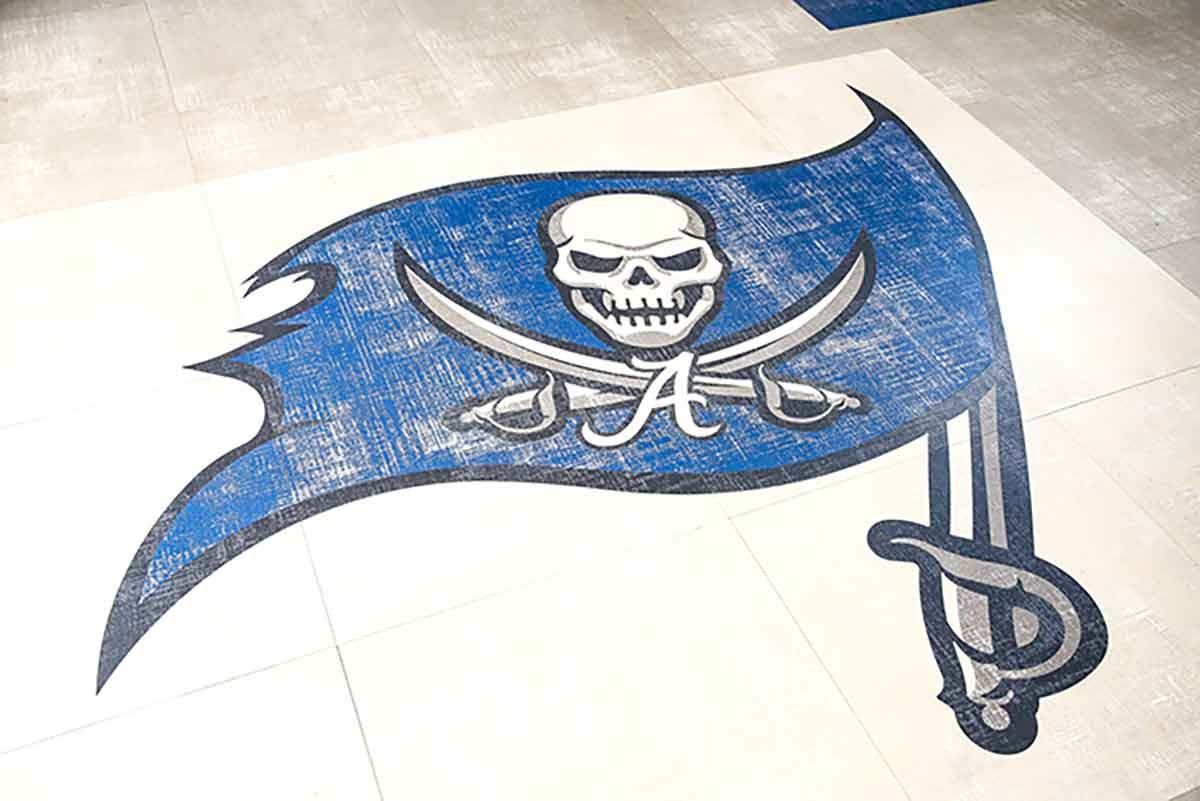 Buccaneers' Flag on School Flooring, Avenal CA