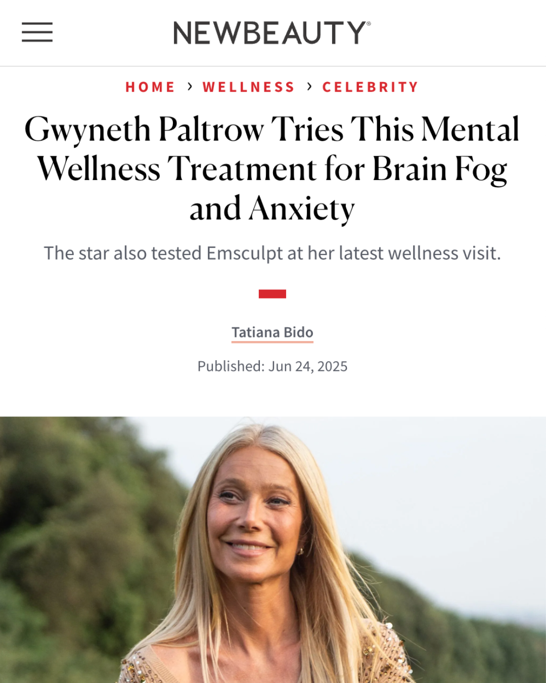 Gwyneth paltrow tries this mental wellness treatment for brain fog and anxiety.
