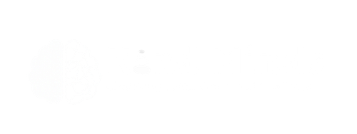 White logo on a white background.