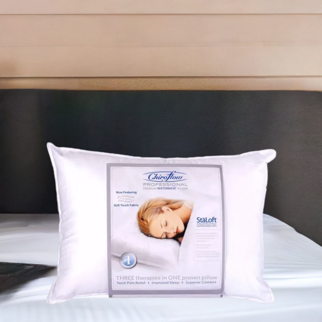 A white pillow with a picture of a woman sleeping on it