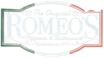 a logo for romeo 's pizzeria and restaurant established in 1971