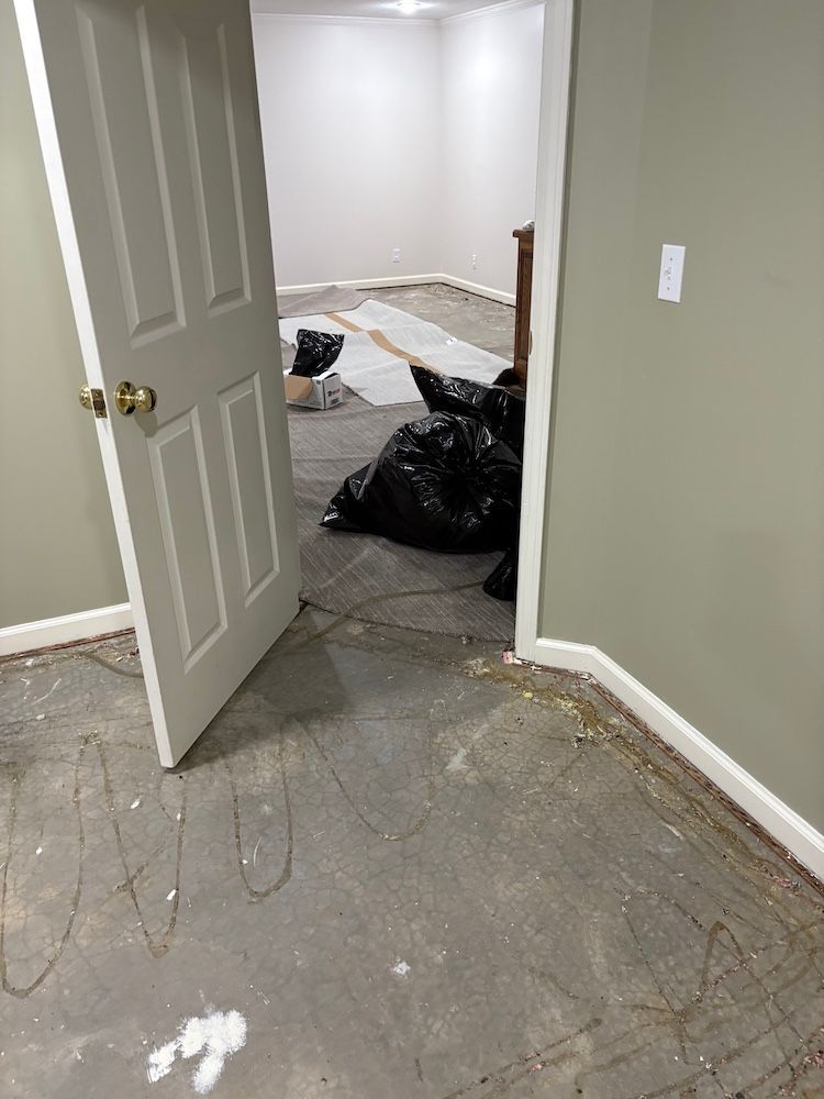 Water damage affecting multiple basement rooms