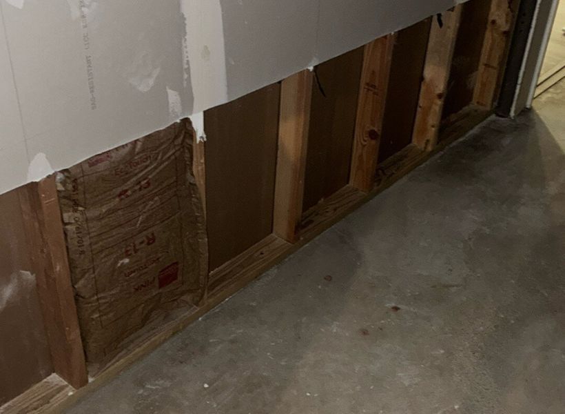 basement after water damage mitigation