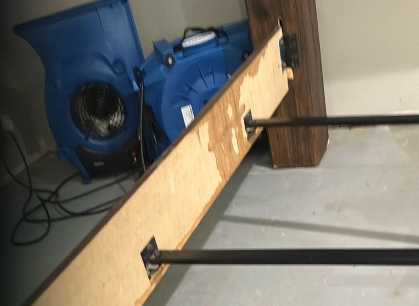 bed frame water damage