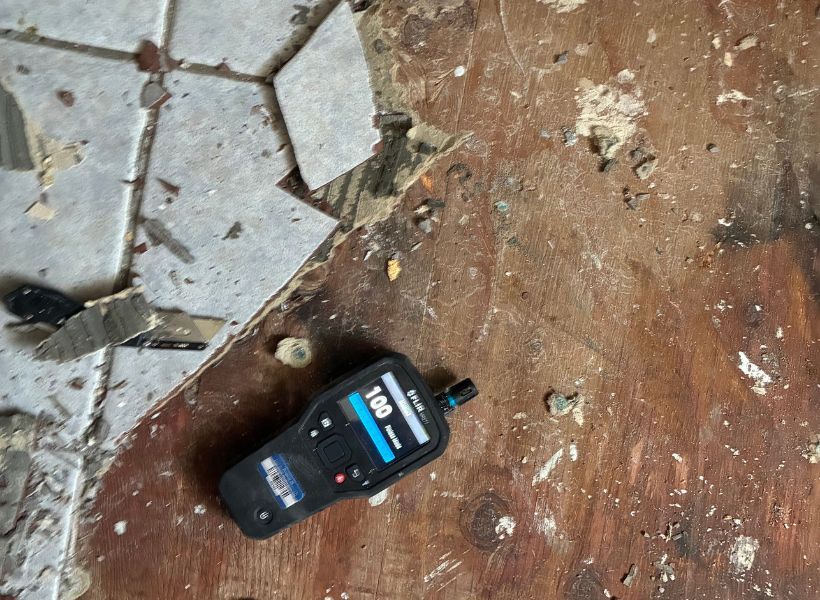 demo of tile flooring