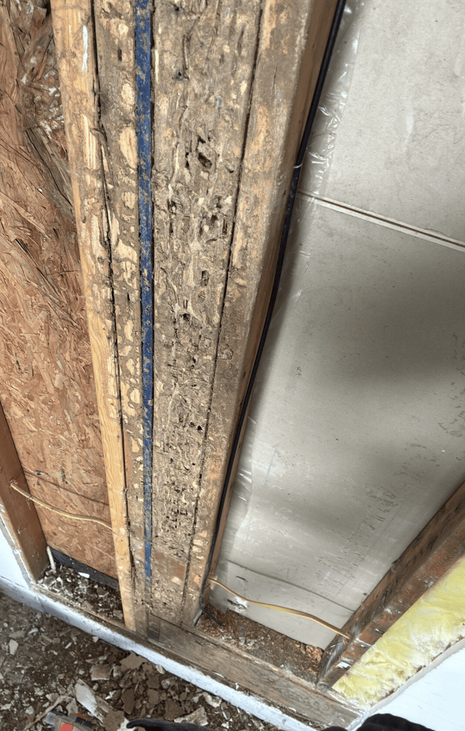 Garage after drywall and insulation removal