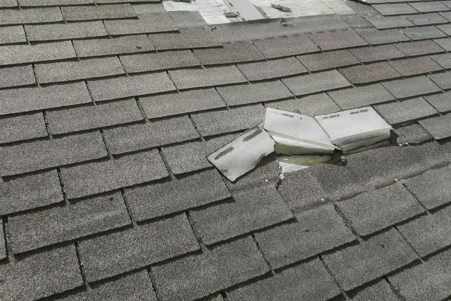 Inspecting roof for damaged shingles