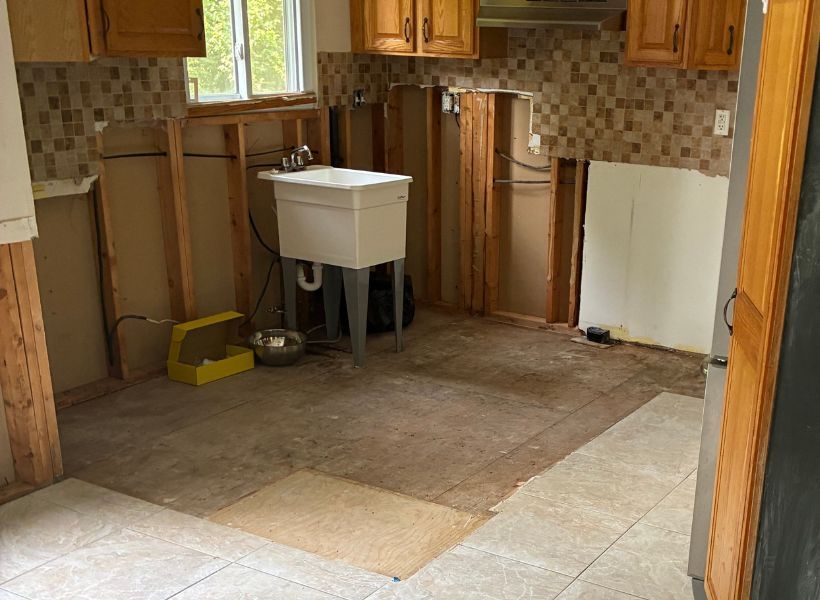 kitchen after removing cabinetry