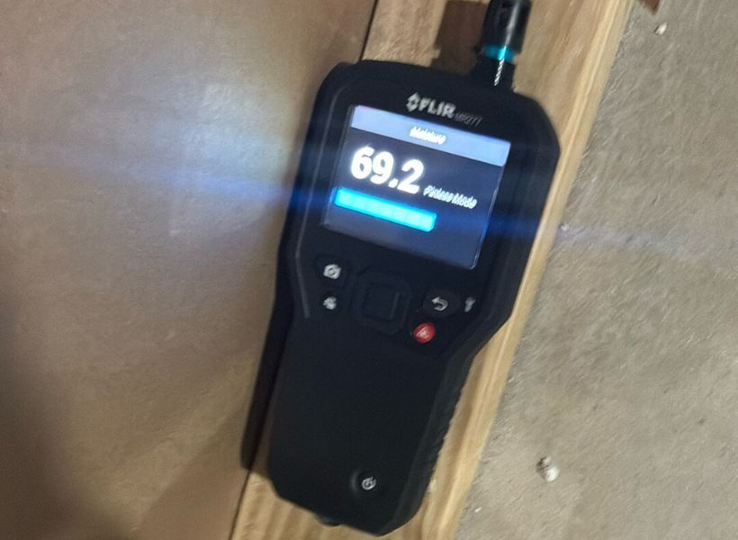 soaked and detached baseboards