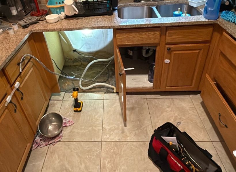 mold damaged kitchen