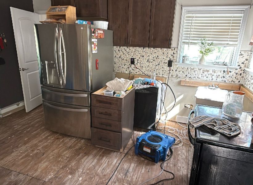 removed flooring in the kitchen