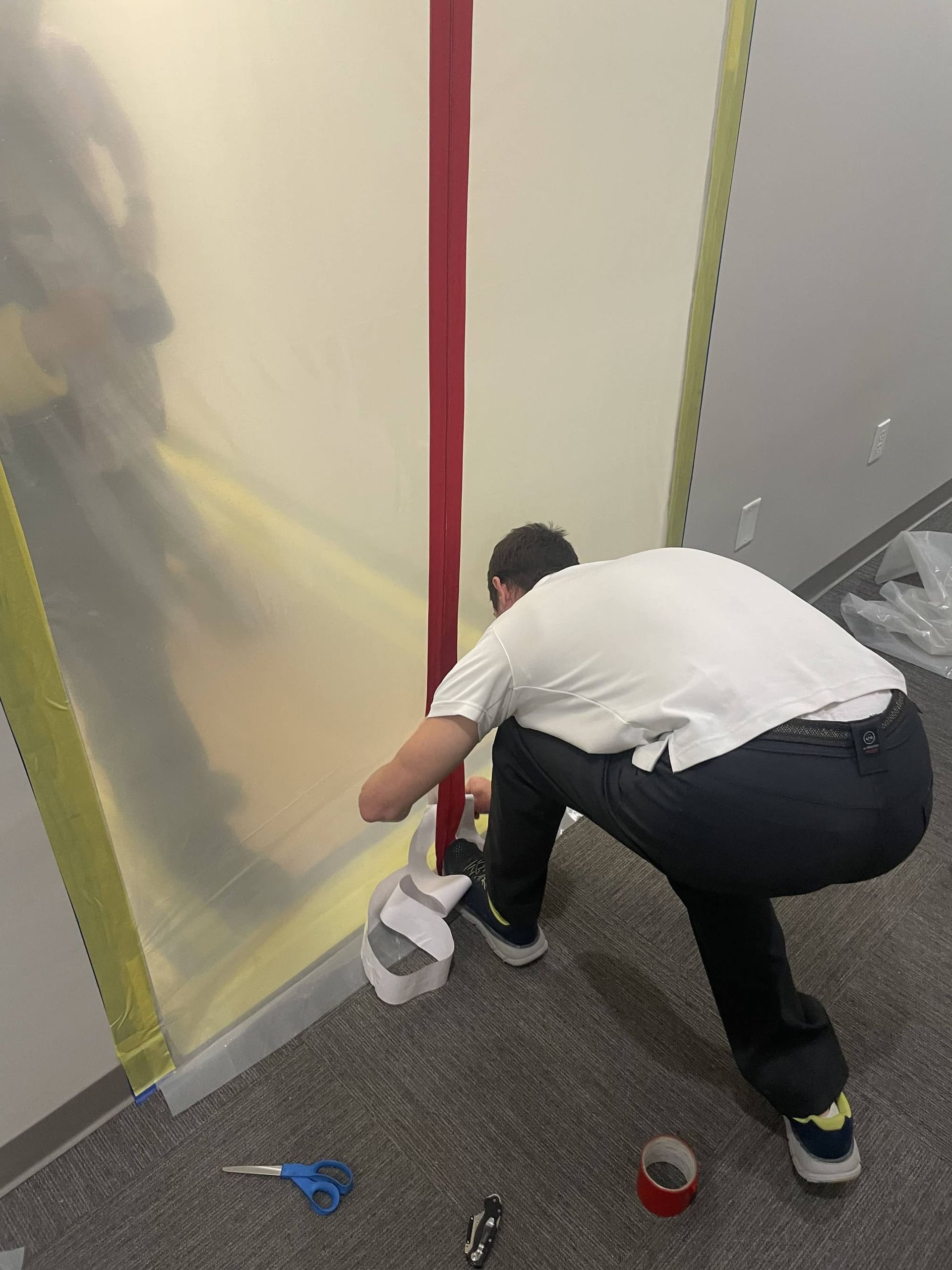 True North Professional working on water damage containment in a Wildwood home