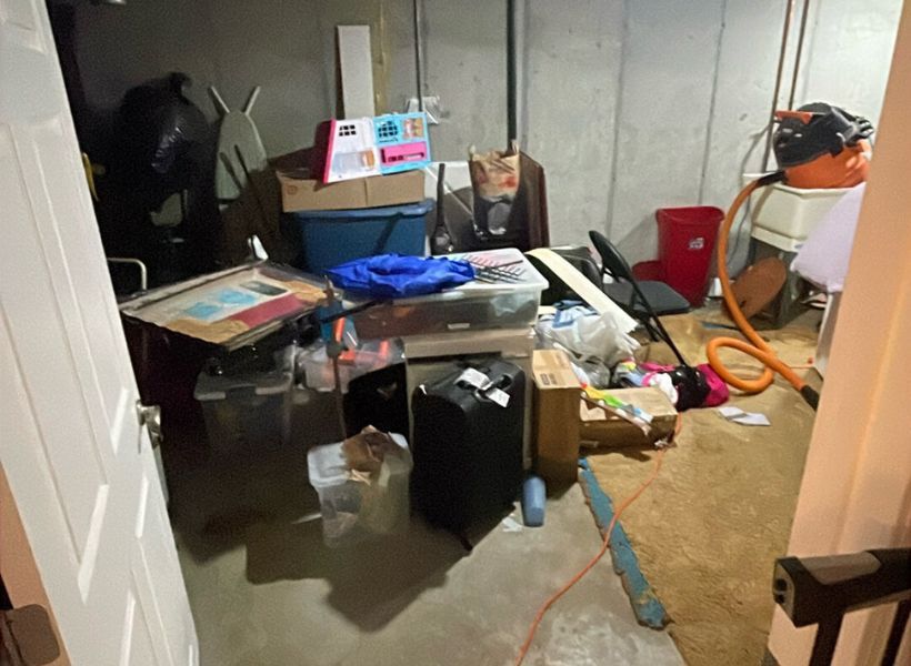 water damaged belongings