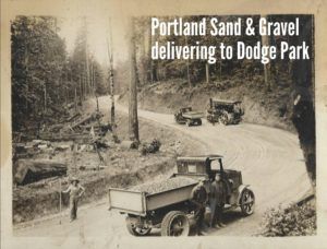 Truck Delivering to Dodge Park — Portland, OR — Portland Sand & Gravel Co., Inc