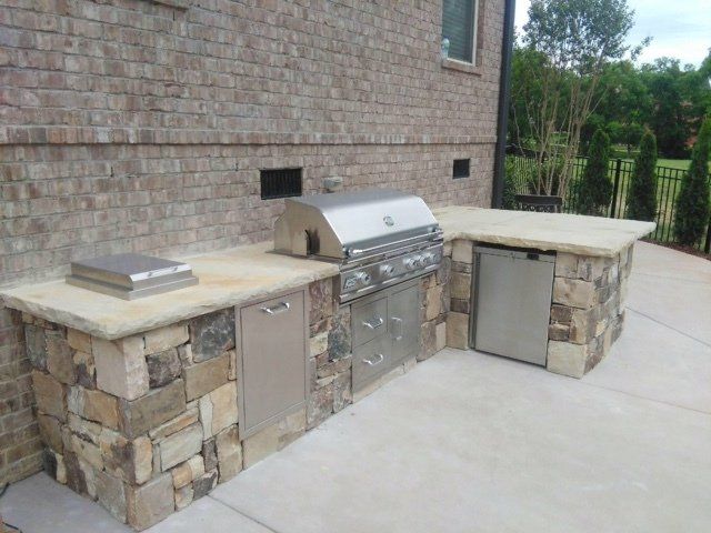 Outdoor Kitchen built in stone