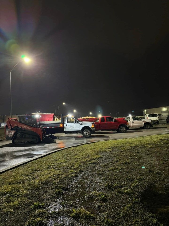 A lot of trucks are parked in a parking lot at night – Mt. Washington, KY - Beck’s
