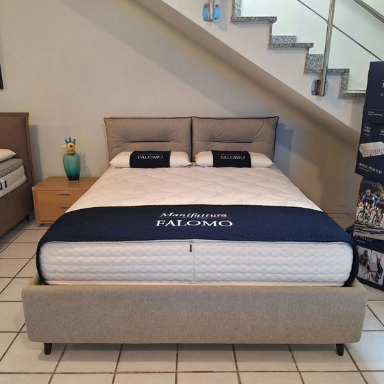letto con contenitore sfoderabile e materasso manifattura falomo a molle insacchettate da tronu arredamenti a cagliari
