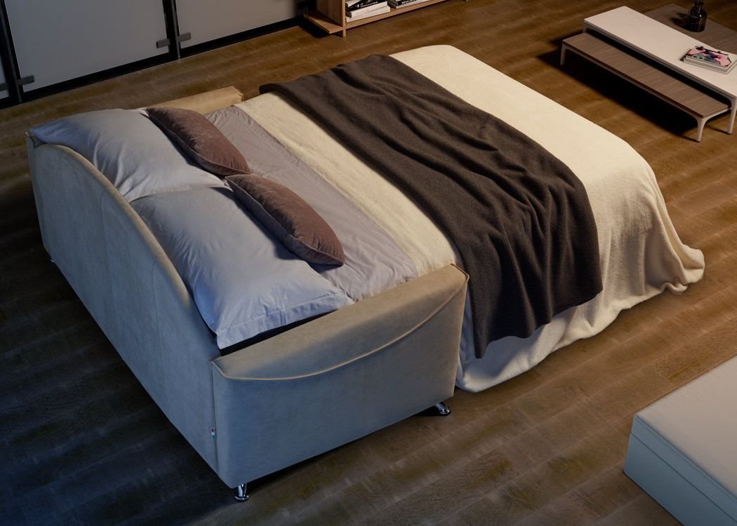 divano letto aperto con materasso da 20cm da tronu arredamenti a cagliari