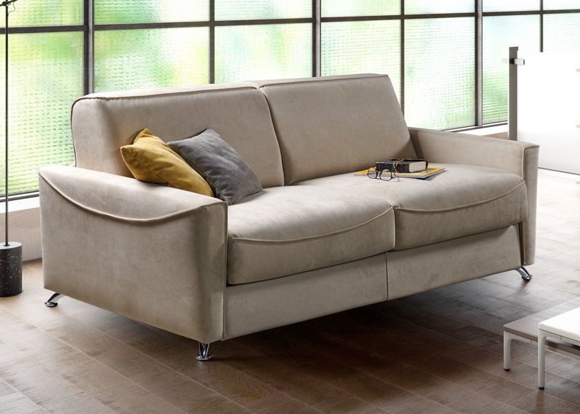 divano letto beige particolare da tronu arredamenti a cagliari