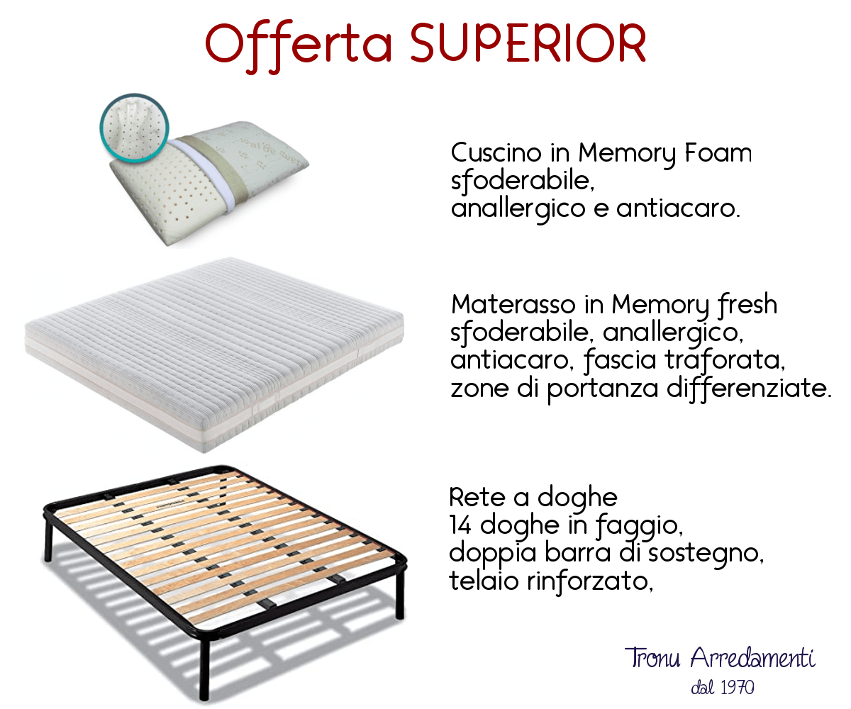Offerta materassi rete a doghe e cuscini da tronu arredamenti a cagliari