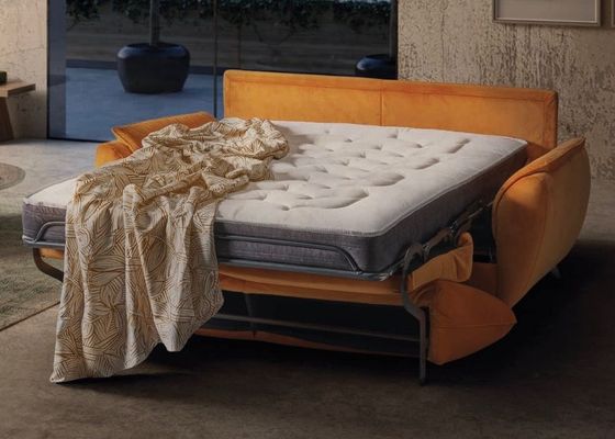 divano letto giallo con materasso da 20cm sfoderabile