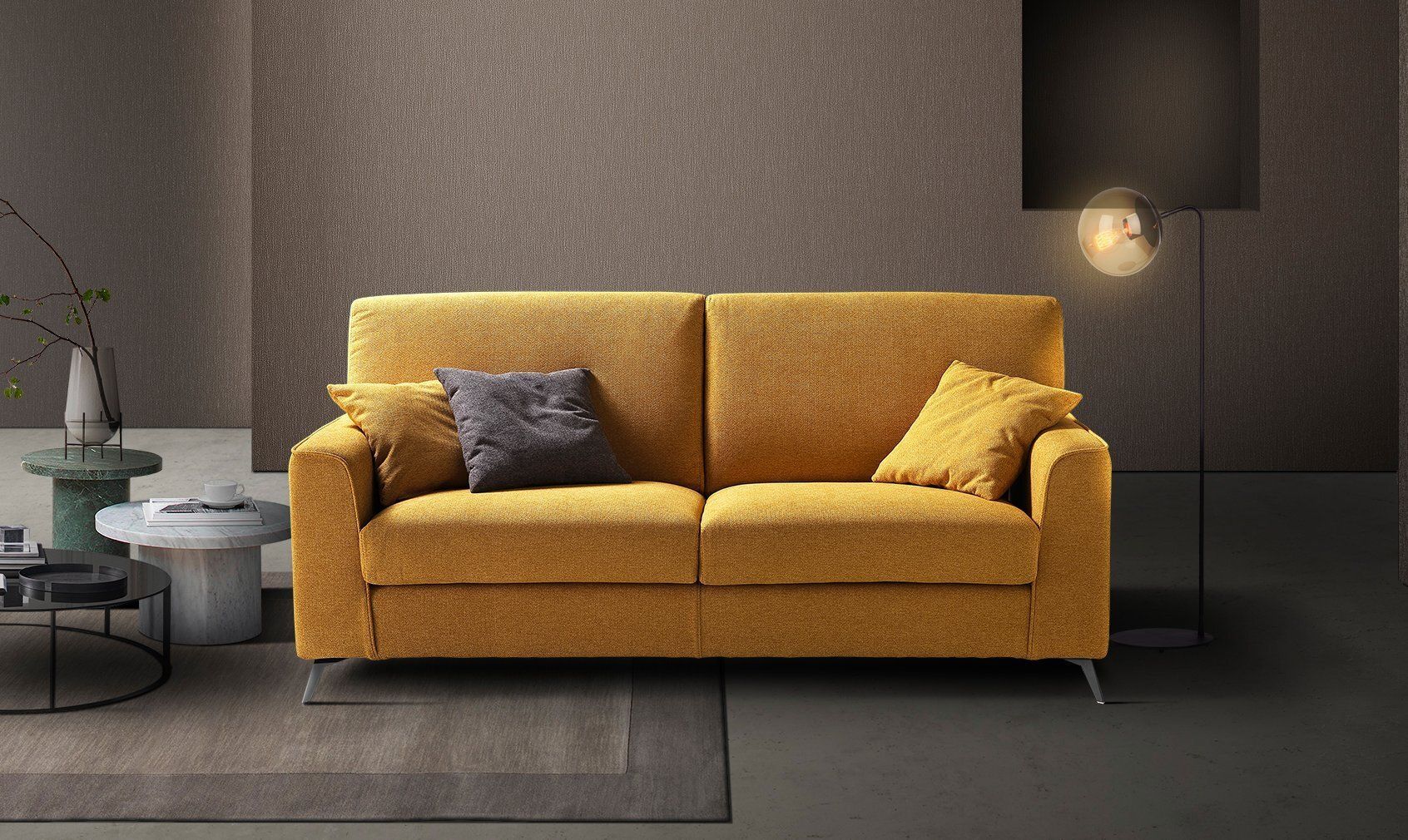 divano giallo da tronu arredamenti a cagliari