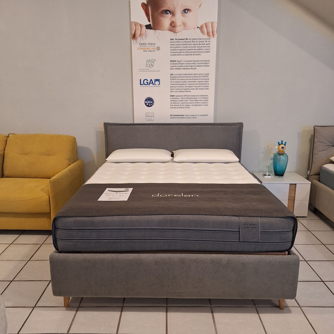 letto salvaspazio con contenitore e materasso dorelan da tronu arredamenti a cagliari